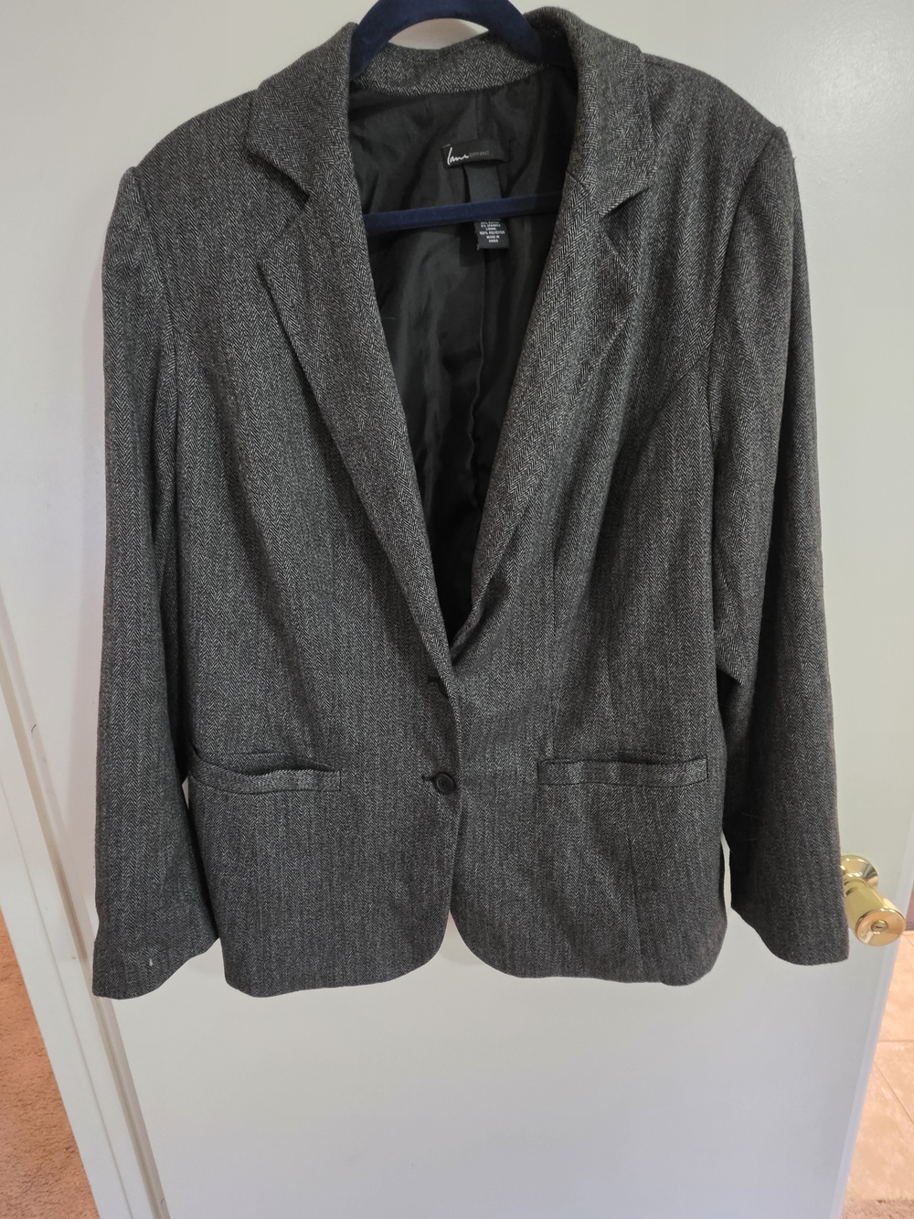 Lane Bryant Gray Textured Classic Blazer